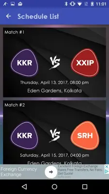 KKR Team Schedule & Info android App screenshot 1